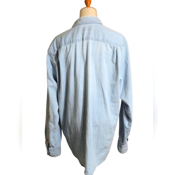 Wrangler Light Blue Denim Button Down Shirt - Picture 4 of 8